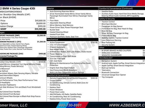 Used 2022 BMW 430i Coupe w/ M Sport Package RWD image 3