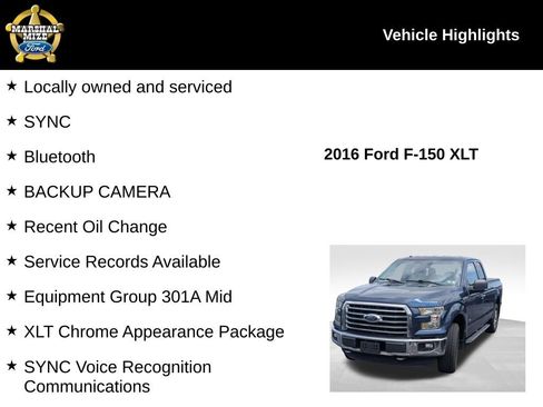 Used 2016 Ford F150 XLT w/ Equipment Group 301A Mid AWD/4WD image 2
