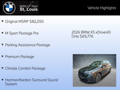 Certified 2026 BMW X5 xDrive40i AWD/4WD image 8