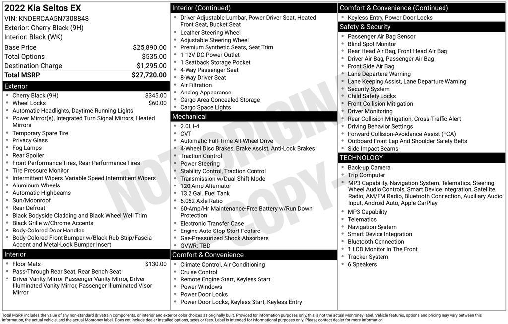 Certified 2022 Kia Seltos EX AWD/4WD image 31