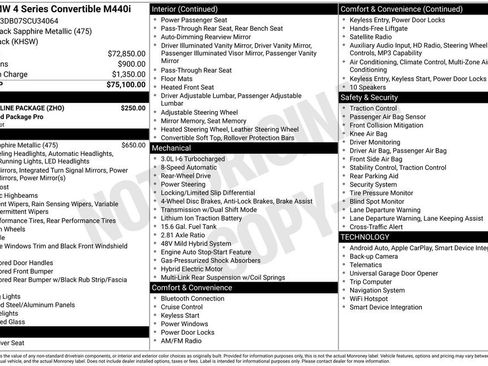 Used 2025 BMW M440i Convertible w/ Shadowloine Package RWD image 2