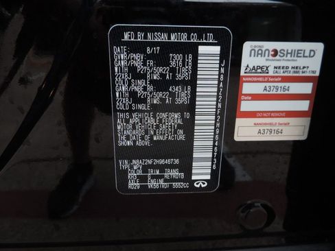 Used 2017 INFINITI QX80 2WD w/ Deluxe Technology Package image 19