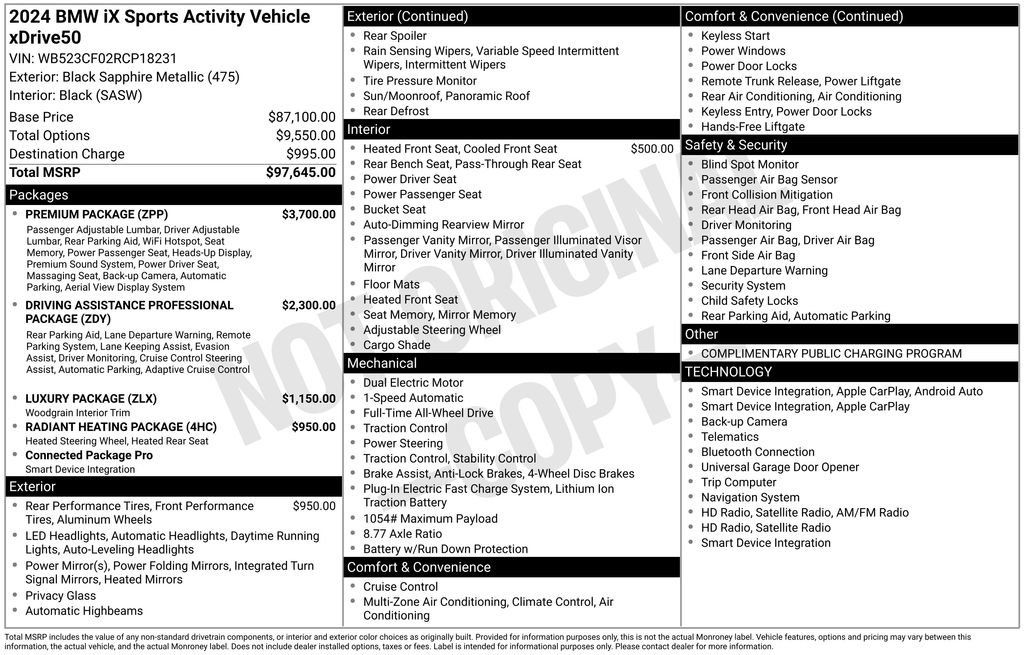 Certified 2024 BMW iX xDrive50 w/ Premium Package AWD/4WD image 25