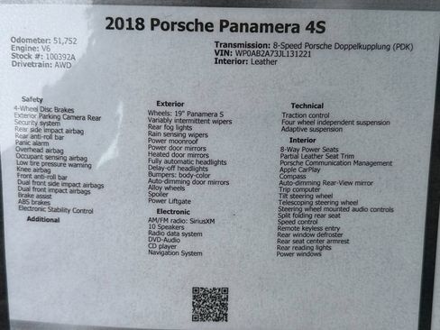 Used 2018 Porsche Panamera 4S AWD/4WD image 49