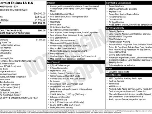 Used 2020 Chevrolet Equinox LS w/ LPO, Blackout Package FWD image 10