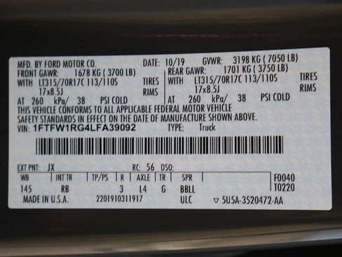 Used 2020 Ford F150 Raptor w/ Equipment Group 802A Luxury AWD/4WD image 82