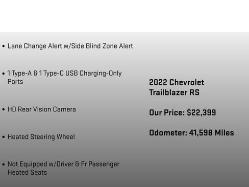 Used 2022 Chevrolet TrailBlazer RS w/ Technology Package image 30