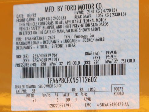 Used 2022 Ford Mustang GT Premium w/ GT Performance Package RWD image 48