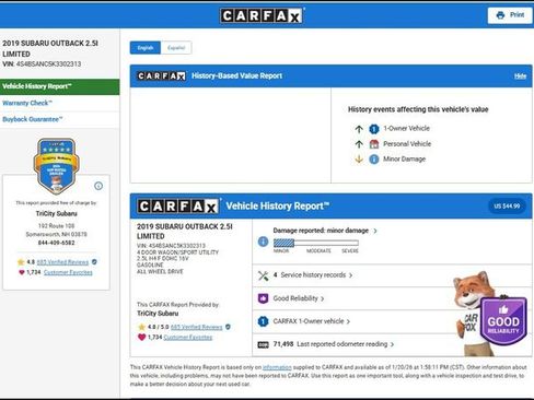 Used 2019 Subaru Outback 2.5i Limited image 13