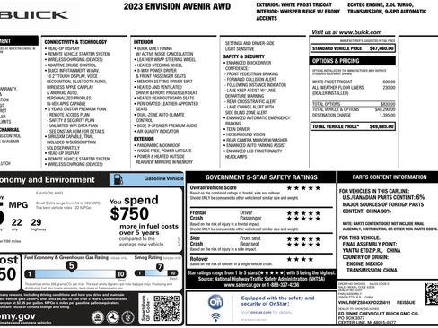 Used 2023 Buick Envision Avenir AWD/4WD image 59