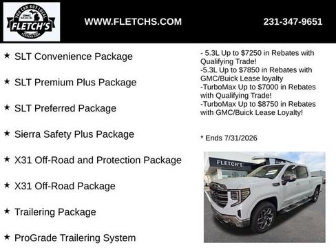 New 2026 GMC Sierra 1500 SLT w/ SLT Premium Plus Package AWD/4WD image 3
