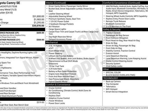 New 2026 Toyota Camry SE w/ Convenience Package FWD image 7