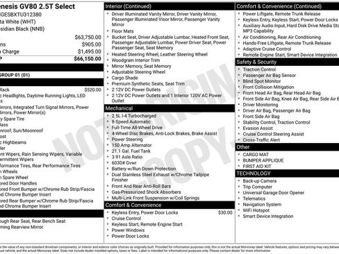 New 2026 Genesis GV80 2.5T Select image 4
