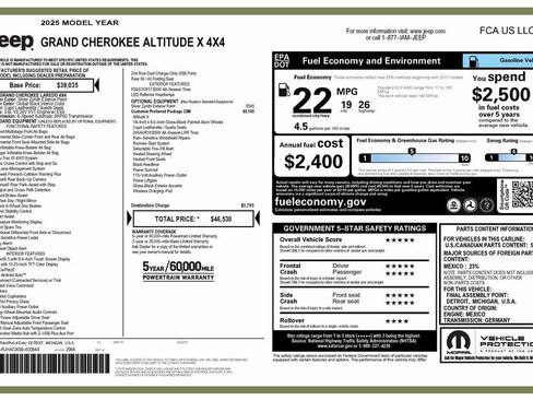 Certified 2025 Jeep Grand Cherokee Altitude image 5