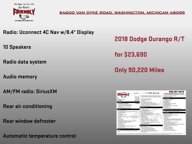 Used 2018 Dodge Durango R/T w/ Technology Group AWD/4WD image 4