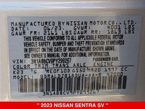 Used 2023 Nissan Sentra SV FWD image 39