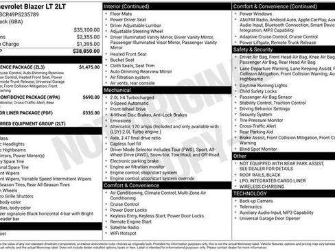 Used 2023 Chevrolet Blazer LT w/ Convenience Package FWD image 3