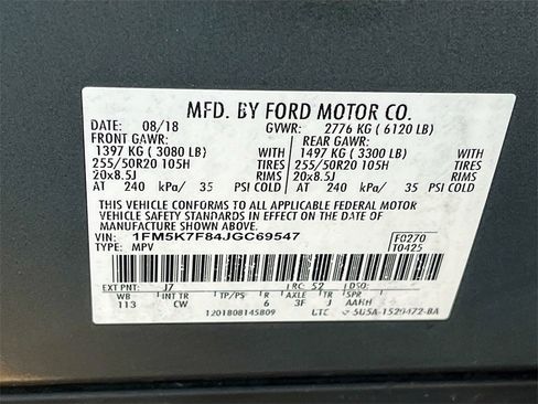 Used 2018 Ford Explorer Limited w/ Equipment Group 301A image 33