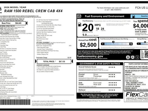Used 2026 RAM 1500 Rebel w/ Rebel Level 1 Equipment Group AWD/4WD image 2