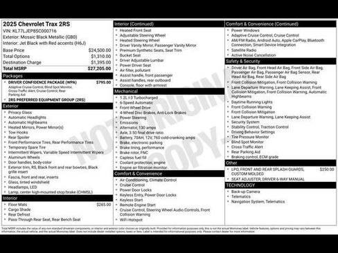 Certified 2025 Chevrolet Trax RS w/ Driver Confidence Package FWD image 33