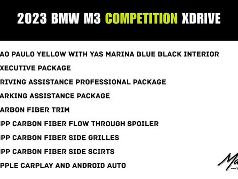 Used 2023 BMW M3 Competition w/ M Carbon Exterior Package AWD/4WD image 2