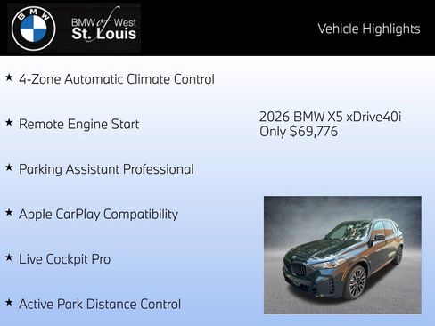 Certified 2026 BMW X5 xDrive40i AWD/4WD image 16
