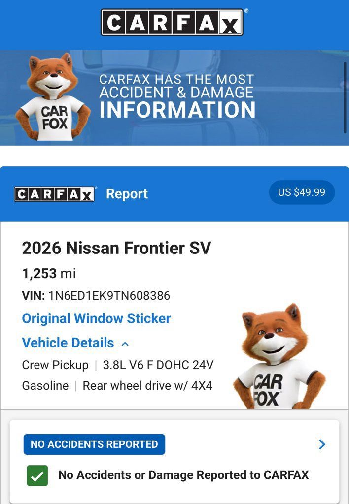 Used 2026 Nissan Frontier SV w/ SV Convenience Package AWD/4WD image 4
