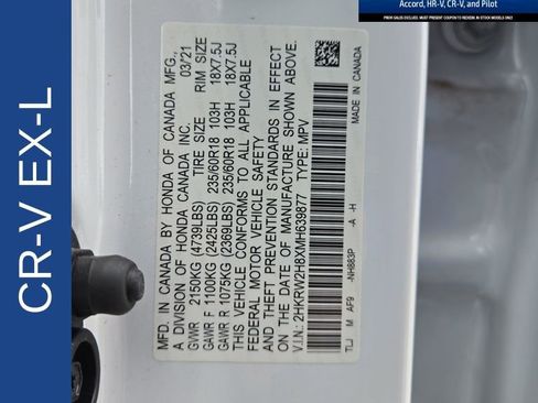Certified 2021 Honda CR-V EX-L image 29