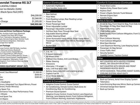 Used 2022 Chevrolet Traverse RS image 2