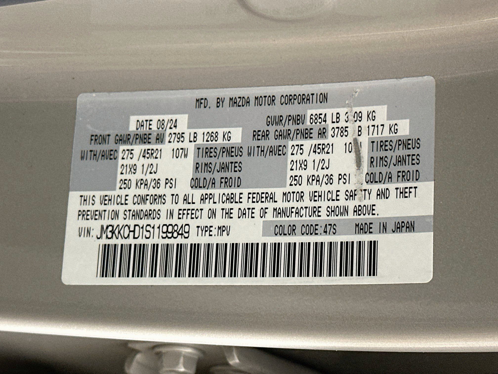 Used 2025 MAZDA CX-90 3.3 Turbo w/ Premium Sport Pkg AWD/4WD image 12