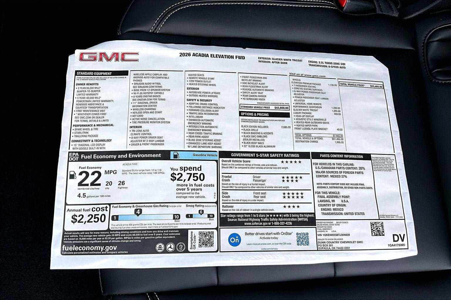 New 2026 GMC Acadia Elevation w/ Black Edition FWD image 14