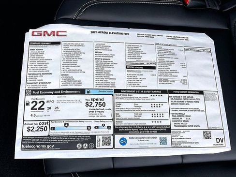 New 2026 GMC Acadia Elevation w/ Black Edition FWD image 14
