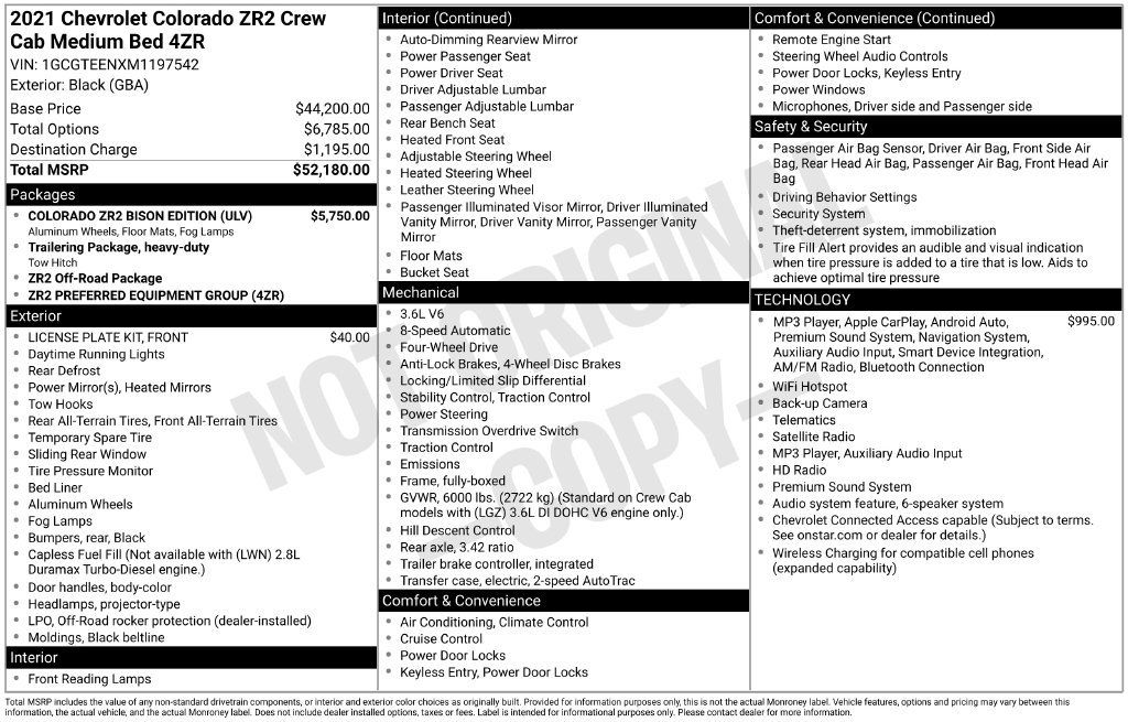 Used 2021 Chevrolet Colorado ZR2 w/ Colorado ZR2 Bison Edition AWD/4WD image 31
