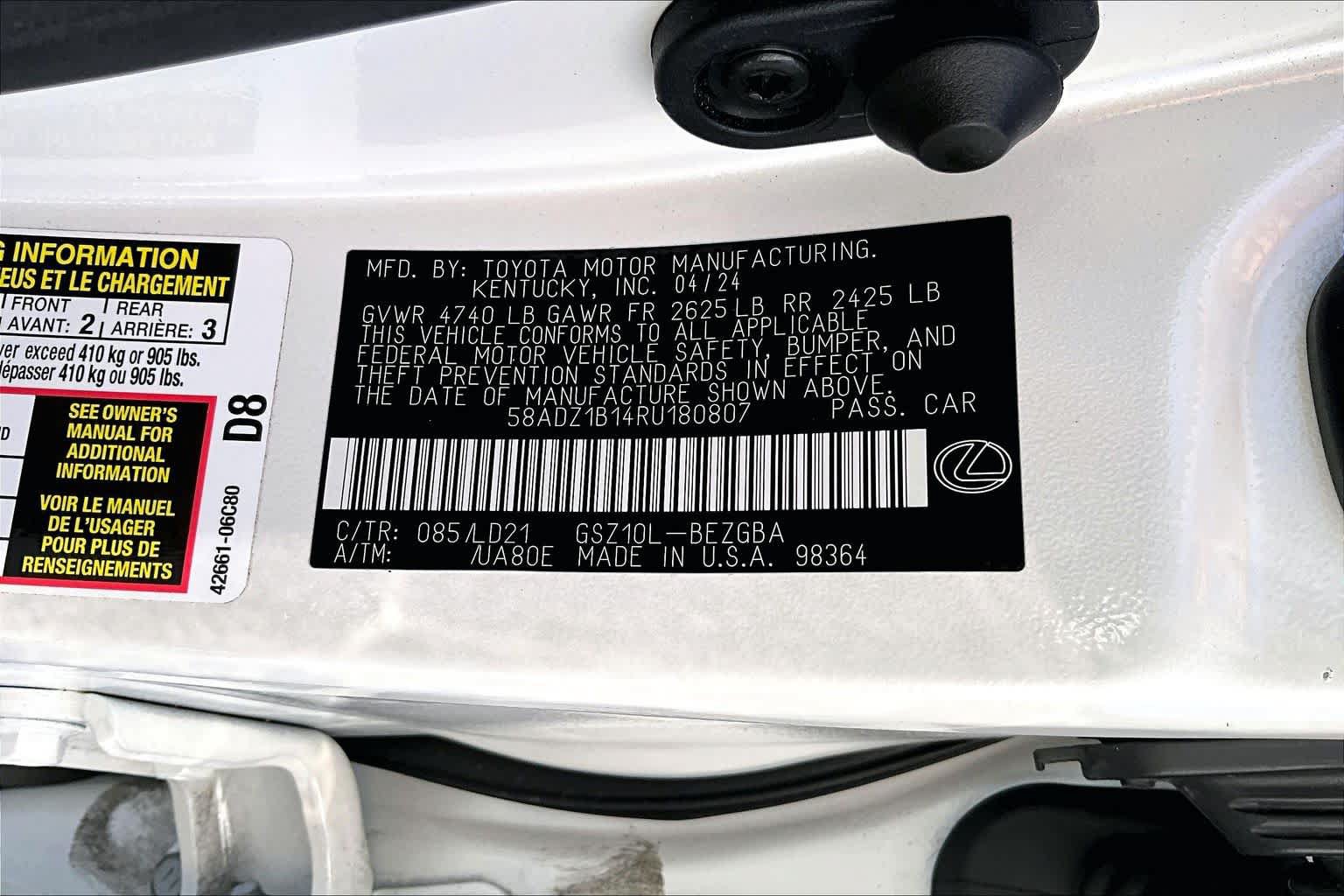 Used 2024 Lexus ES 350 w/ Premium Package FWD image 35