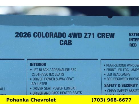 New 2026 Chevrolet Colorado Z71 AWD/4WD image 30