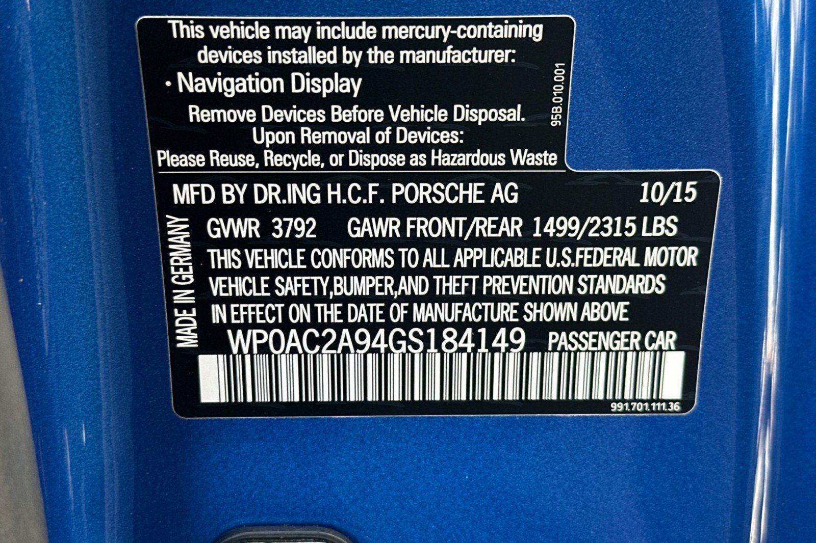 Certified 2016 Porsche 911 GT3 RWD image 28