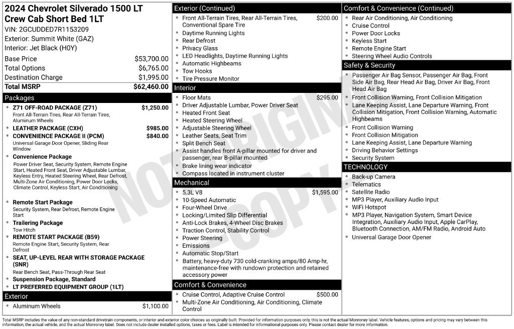 Used 2024 Chevrolet Silverado 1500 LT w/ Z71 Off-Road Package AWD/4WD image 6