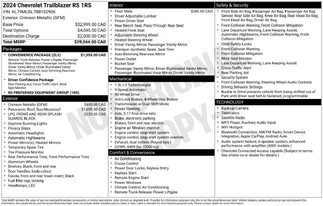 Used 2024 Chevrolet TrailBlazer RS w/ Convenience Package AWD/4WD image 21