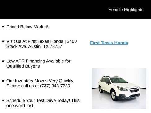 Used 2019 Subaru Outback 2.5i AWD/4WD image 10