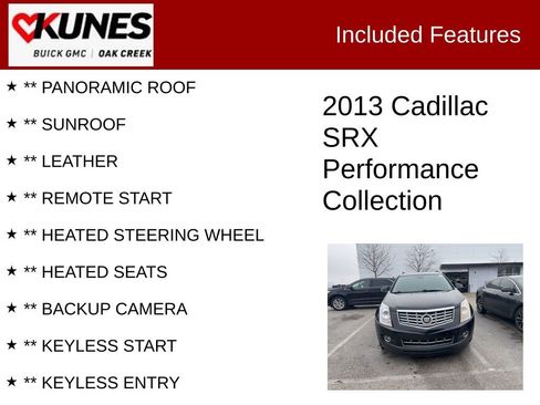 Used 2013 Cadillac SRX Performance w/ Driver Awareness Package image 2