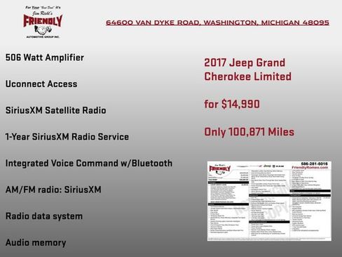 Used 2017 Jeep Grand Cherokee Limited w/ Luxury Group II AWD/4WD image 6