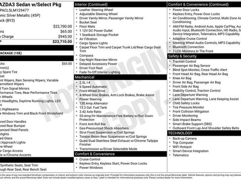 Used 2020 MAZDA MAZDA3 Sedan w/ Select Package image 3