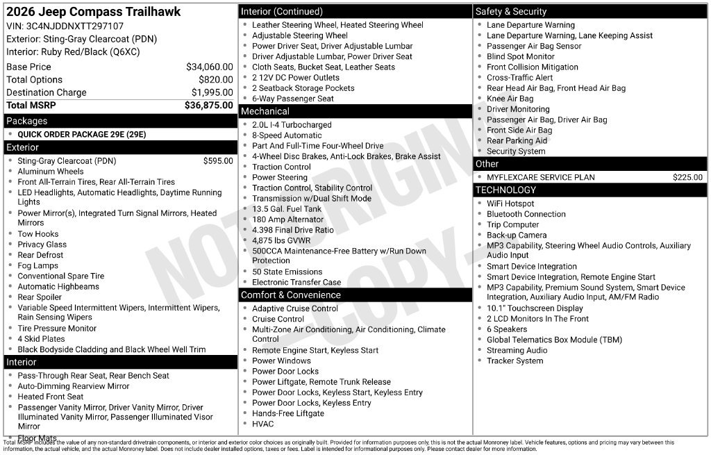 New 2026 Jeep Compass Trailhawk AWD/4WD image 48