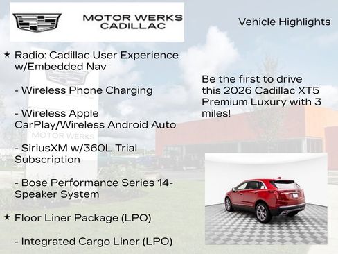 New 2026 Cadillac XT5 Premium Luxury w/ Driver Assist Package image 6