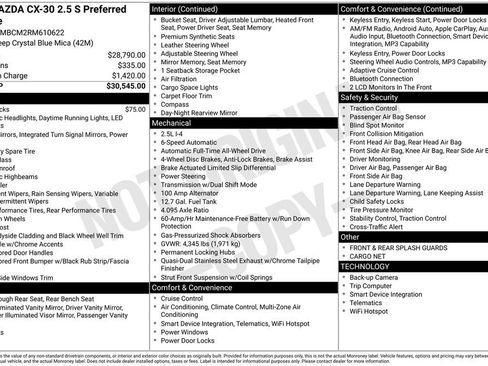 Used 2024 MAZDA CX-30 AWD 2.5 S w/ Preferred Package image 16