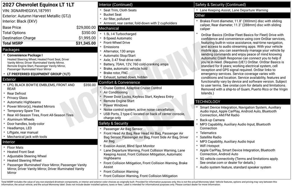 New 2027 Chevrolet Equinox LT FWD image 30
