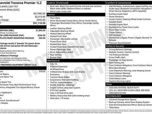 Used 2018 Chevrolet Traverse Premier w/ Redline Edition image 2