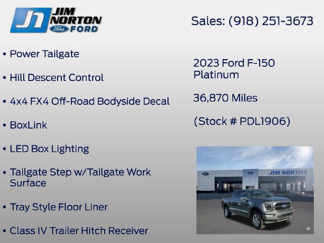 Used 2023 Ford F150 Platinum w/ Equipment Group 701A High AWD/4WD image 40