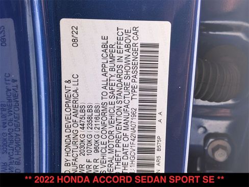 Used 2022 Honda Accord Sport Special Edition image 29