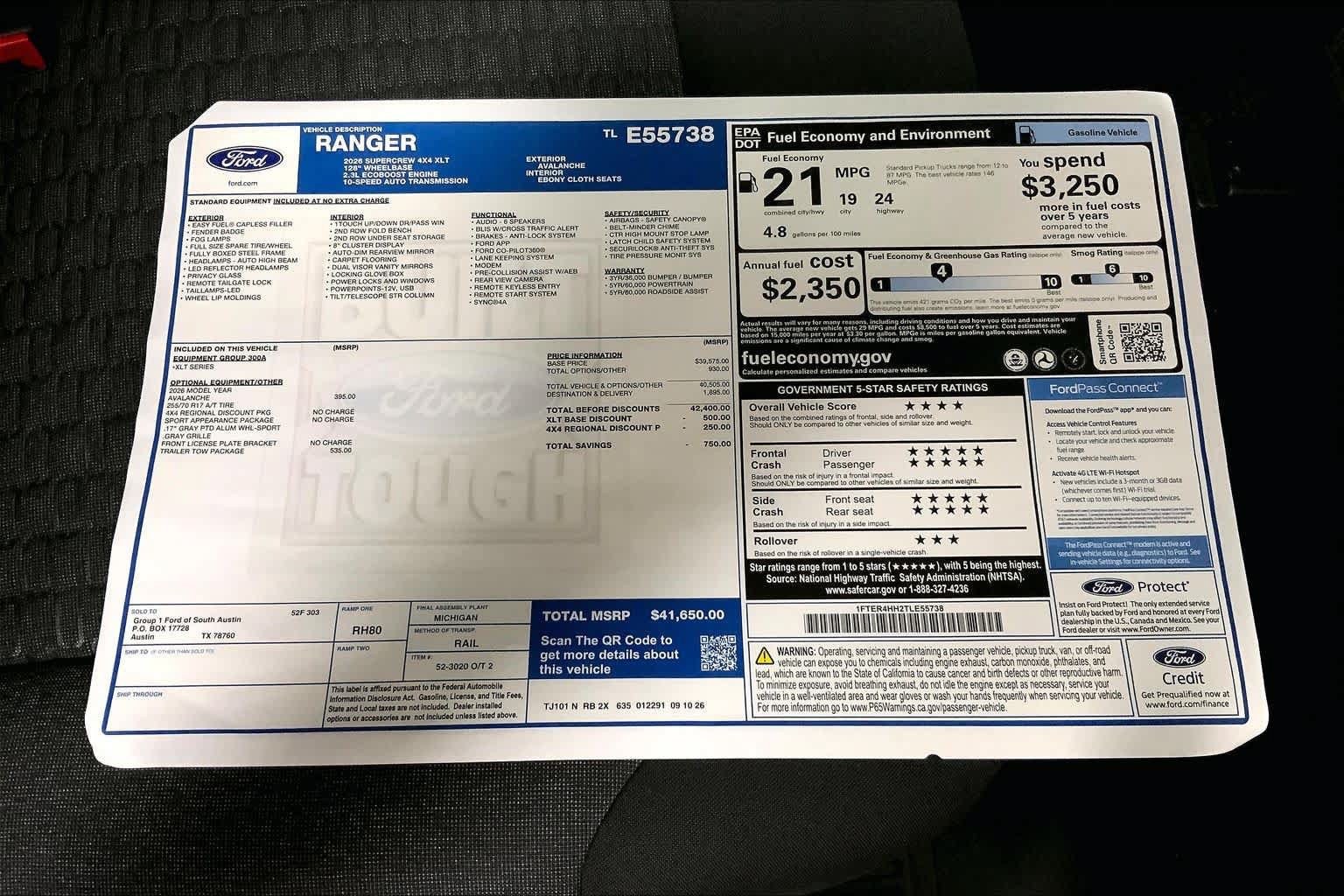New 2026 Ford Ranger XLT w/ Trailer Tow Package AWD/4WD image 20